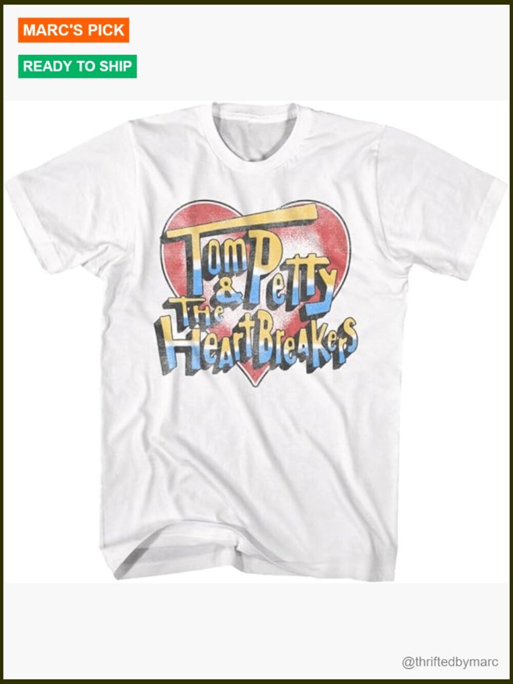 Vintage Style Tom Petty Graphic Tee Short Sleeve Crew Neck Cotton